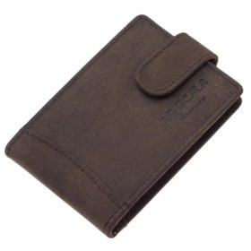 LA SCALA: čierny kožený držiak na karty 10,5 x 7,5 cm