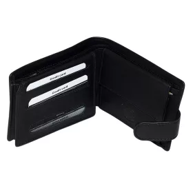    La Scala klipsová čierna pánska kožená peňaženka 12,7 × 9,5 cm