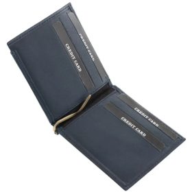    Corvo Bianco čierna kožená dolárová peňaženka 11 × 9,2 cm