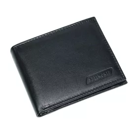   S.Belmonte pánska kožená peňaženka bez ramienok čiernej farby 11,5 × 9 cm