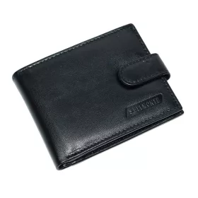    S.Belmonte pánska, koža, komplexný remienok, peňaženka čiernej farby 11,5 × 9 cm