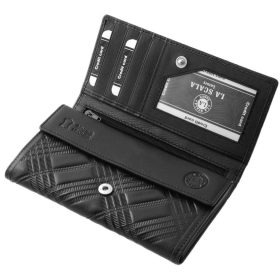    La Scala veľká dámska horčicovo žltá kožená peňaženka 18,5 × 10 cm