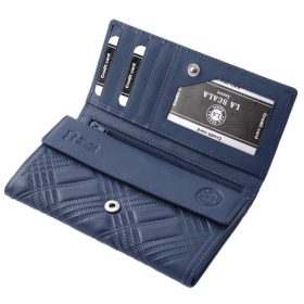    La Scala veľká dámska horčicovo žltá kožená peňaženka 18,5 × 10 cm