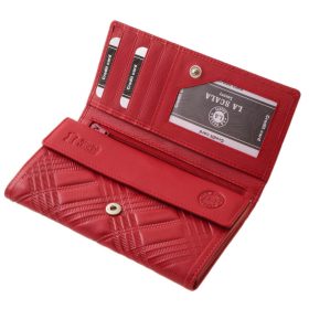    La Scala veľká dámska horčicovo žltá kožená peňaženka 18,5 × 10 cm