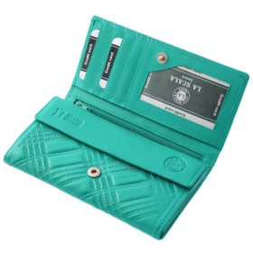    La Scala veľká dámska horčicovo žltá kožená peňaženka 18,5 × 10 cm