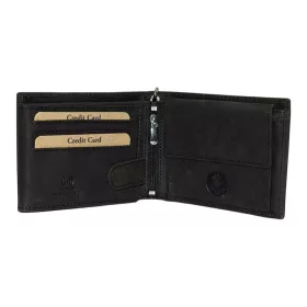    Čierna kožená peňaženka GreenDeed s potlačou motorky, RFID ochrana