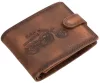  Hnedá motorkárska kožená peňaženka GreenDeed Chopper, chránená RFID