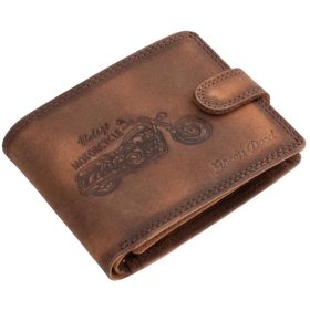    Hnedá motorkárska kožená peňaženka GreenDeed Chopper, chránená RFID