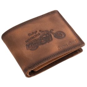    Hnedá motorkárska kožená peňaženka GreenDeed Chopper, chránená RFID