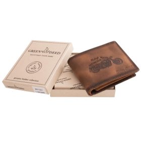    Hnedá motorkárska kožená peňaženka GreenDeed Chopper, chránená RFID