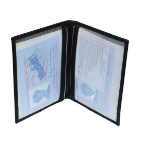  S.Belmonte čierny kožený držiak na karty, ID držiak