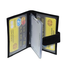  Čierny kožený držiak na karty S.Belmonte