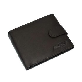    Tmavohnedá pánska kožená peňaženka s výklopnými priehradkami na karty a doklady