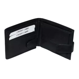    S. Belmonte čierna pánska kožená peňaženka 10,5 × 8 cm