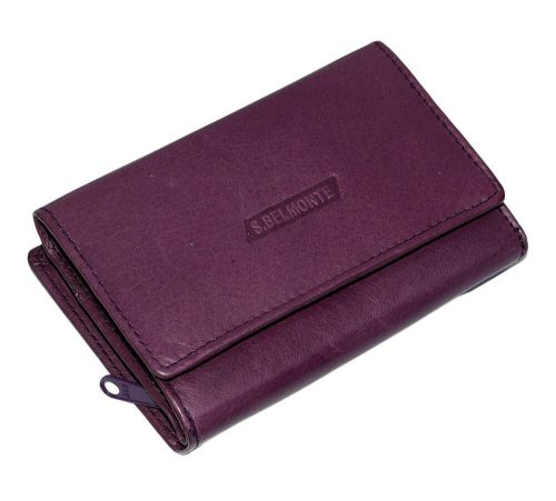  S. Belmonte fialová dámska kožená peňaženka 12,5 × 8,5 cm