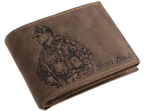  Lovecká kožená peňaženka GreenDeed s medvedím vzorom