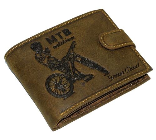  Kožená peňaženka GreenDeed so vzorom horských bicyklov