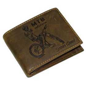  Kožená peňaženka GreenDeed so vzorom horských bicyklov