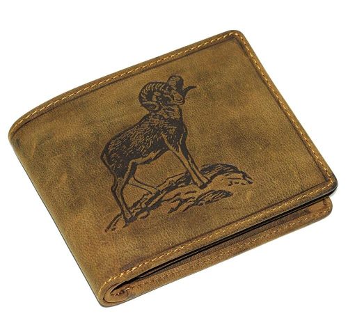  Lovecká kožená peňaženka GreenDeed s potlačou muflóna