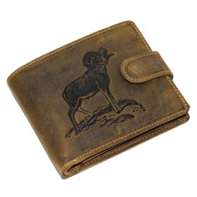   Lovecká kožená peňaženka GreenDeed s potlačou muflóna