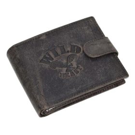    Kožená peňaženka Wild Beast tmavohnedá s orlím vzorom 12,5 x 9,5 cm