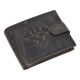  Kožená peňaženka Wild Beast tmavohnedá s orlím vzorom 12,5 x 9,5 cm