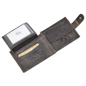    Kožená peňaženka Wild Beast tmavohnedá s orlím vzorom 12,5 x 9,5 cm