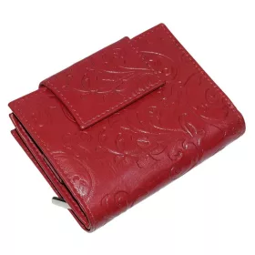    S. Belmonte tlačený vzor, červená dámska kožená peňaženka 12 x 9 cm