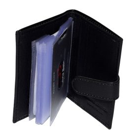    Tlačený vzor S. Belmonte, čierny dámsky kožený držiak na karty 10,2 × 8 cm