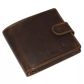    GreenDeed klipsová, pánska hnedá kožená peňaženka 12,3 × 9,5 cm