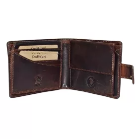    Pánska tmavohnedá kožená peňaženka GreenDeed v darčekovej krabičke 12 x 9,5 cm