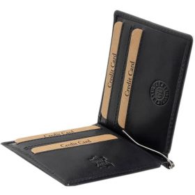    Čierna kožená dolárová peňaženka GreenDeed 11,8 × 9,2 cm