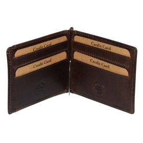    Kožená dolárová peňaženka GreenDeed tmavohnedá 11 × 9 cm