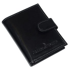   GreenDeed čierny, pripínací kožený držiak na karty 9,8 × 7,5 cm