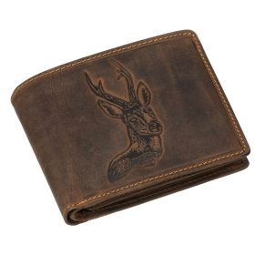  Lovecká kožená peňaženka GreenDeed s motívom jeleňa