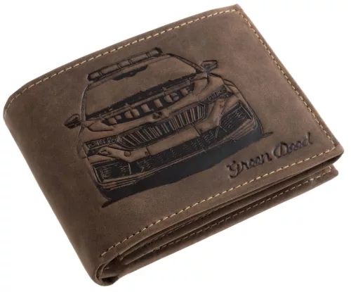  Kožená peňaženka GreenDeed so športovým vzorom motorky