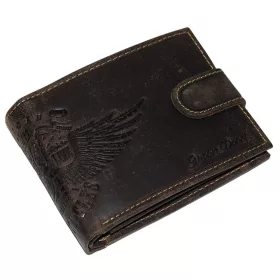    Kožená peňaženka na motorku GreenDeed tmavohnedá, RFID 12 × 9,2 cm