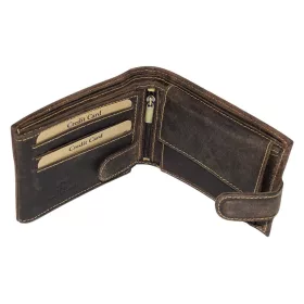    Kožená peňaženka na motorku GreenDeed tmavohnedá, RFID 12 × 9,2 cm
