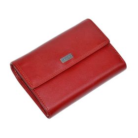    Dámska kožená peňaženka La Scala červenej farby 14,5 x 10,5 cm