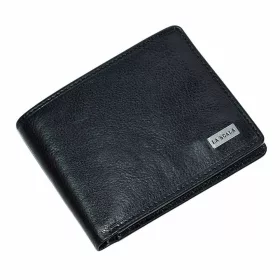    Pánska kožená peňaženka s kovovým logom, 2 priehradkami s držiakom na papierové peniaze