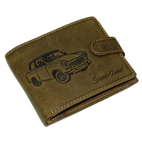    Kožená pripínacia peňaženka GreenDeed so vzorom Trabant, RFID