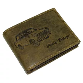   Kožená peňaženka GreenDeed s potlačou Trabant, chránená RFID