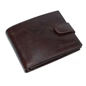    Pánska kožená peňaženka Giultieri so širokým remienkom tmavohnedej farby s RFID ochranou 13 x 9,5 cm