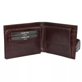    Pánska kožená peňaženka Giultieri so širokým remienkom tmavohnedej farby s RFID ochranou 13 x 9,5 cm