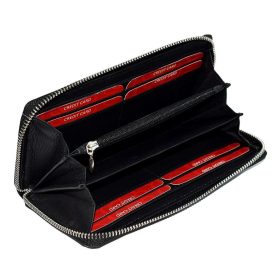    Sylvia Belmonte čierna dámska kožená peňaženka 18,8 × 9,5 cm