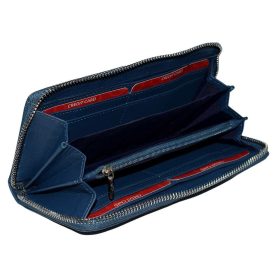    Sylvia Belmonte tmavomodrá dámska kožená peňaženka 18,8 × 9,5 cm