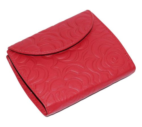  S. Belmonte tlačený vzor, červená dámska kožená peňaženka 12,7 x 10 cm