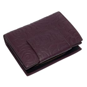    Sylvia Belmonte kvetinový vzor, dámska hnedá kožená peňaženka