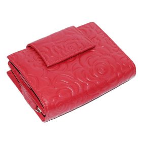    Dámska kožená peňaženka červenej farby s potlačou kvetov Sylvia Belmonte