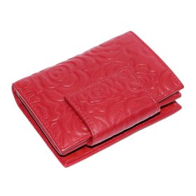    Dámska kožená peňaženka červenej farby s potlačou kvetov Sylvia Belmonte